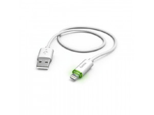 Кабел Apple Lightning to USB Wihte LED 1m 173619 Hama